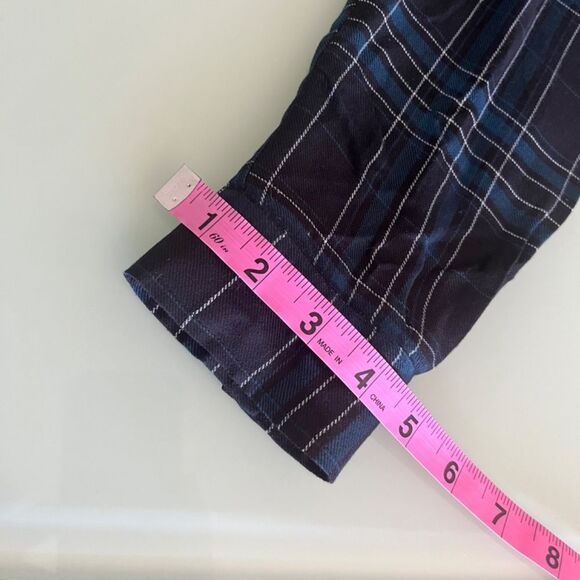 Anthropologie PAIGE Women T Shirt long sleeve Large viscose Button Down plaid - Picture 7 of 11